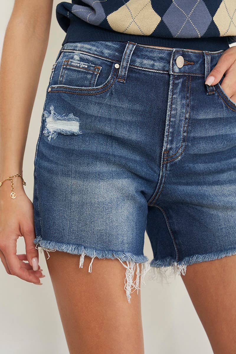 Frayed Hem Denim Shorts