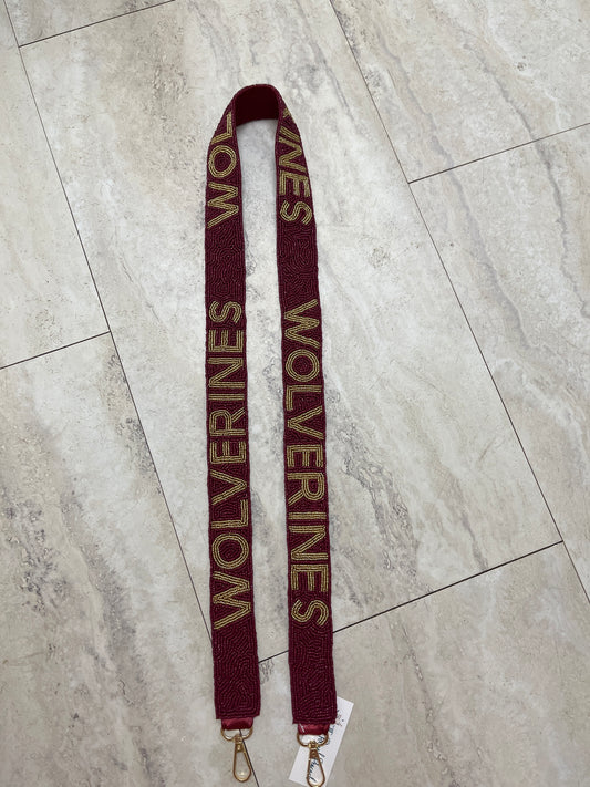 CC Wolverines Beaded Purse Strap