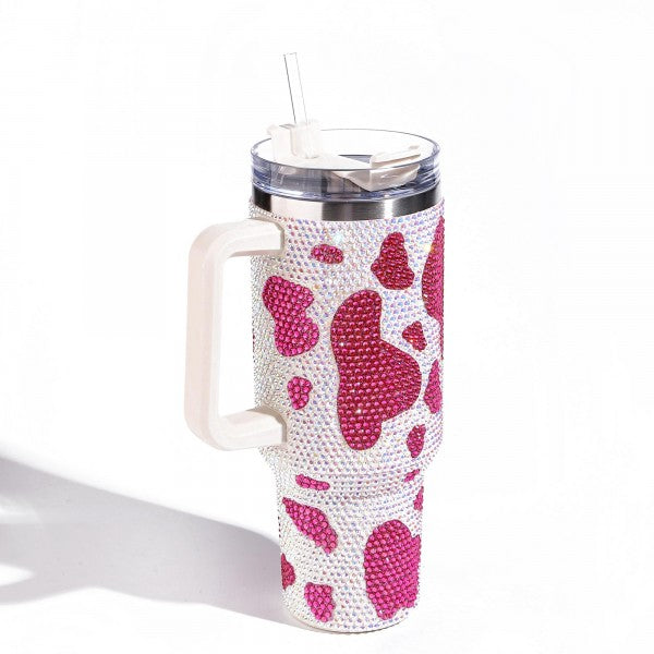 Rhinestone Cow Print 40 oz Tumbler