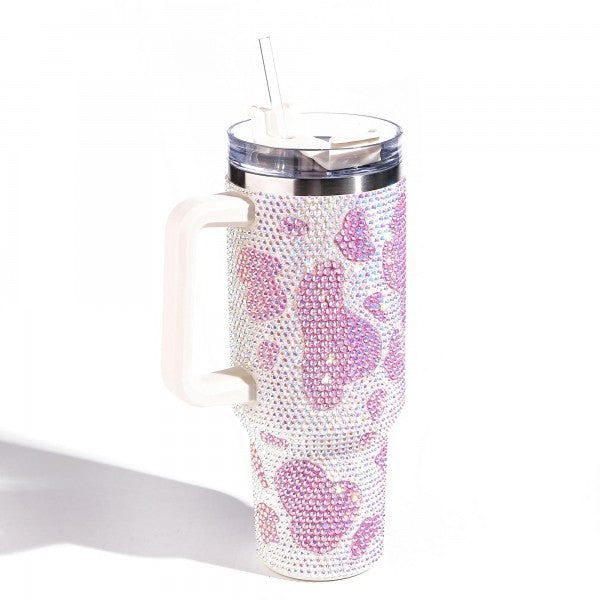 Rhinestone Cow Print 40 oz Tumbler