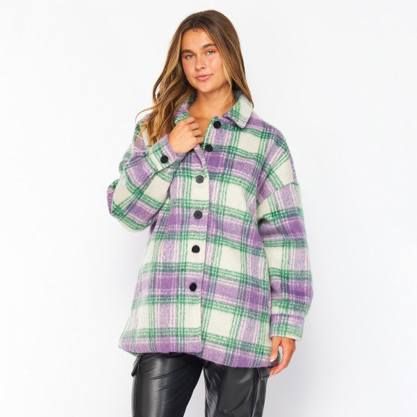 Wool like Plaid Shacket