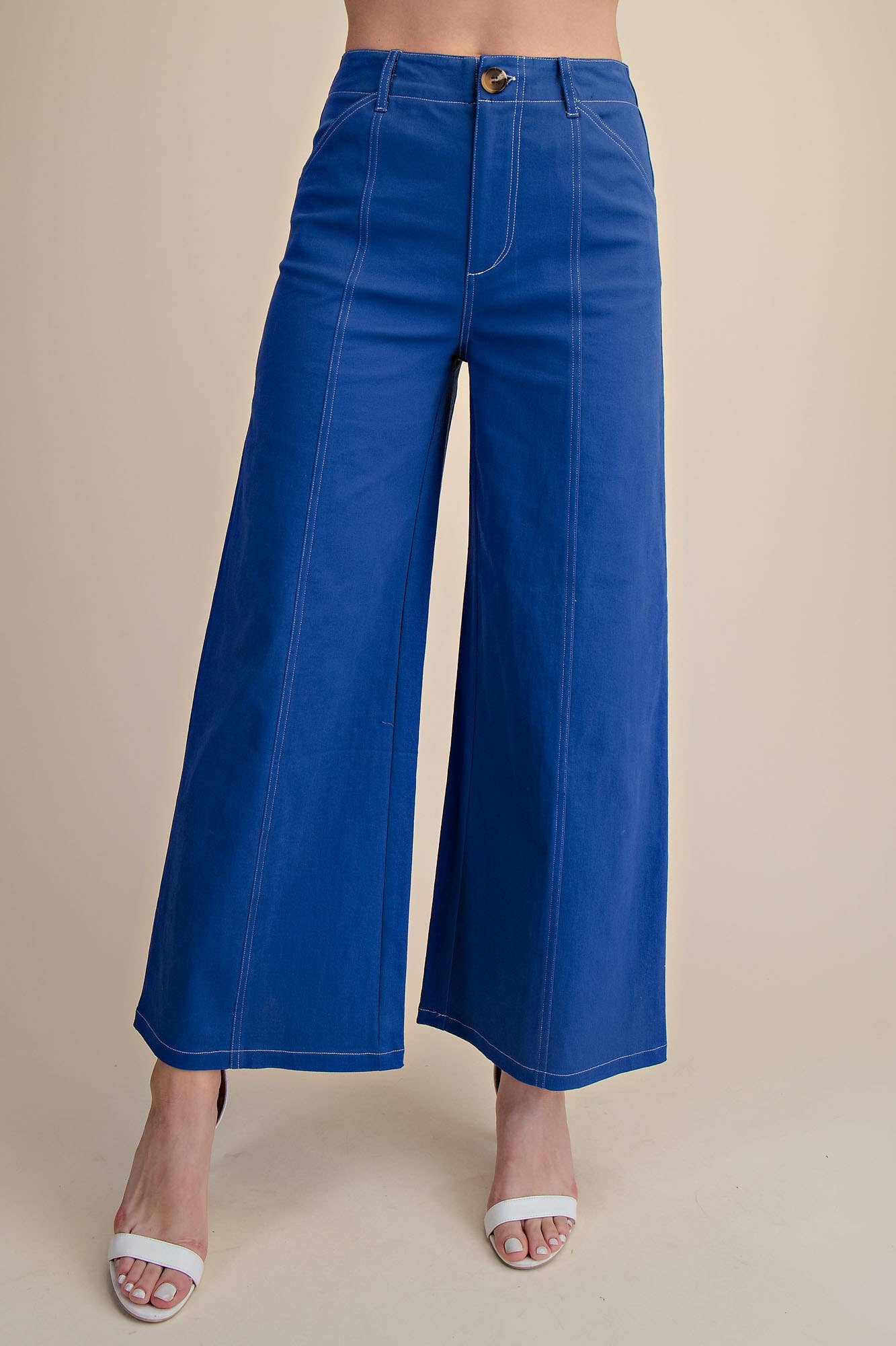 Royal Stitched Seamed Cropped Pants
