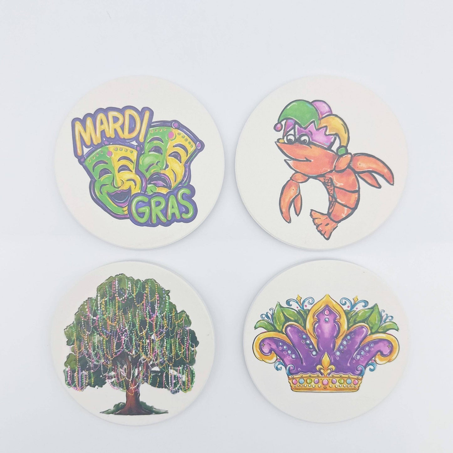 Bead Tree Mardi Gras Round Coaster-New Orleans Decor