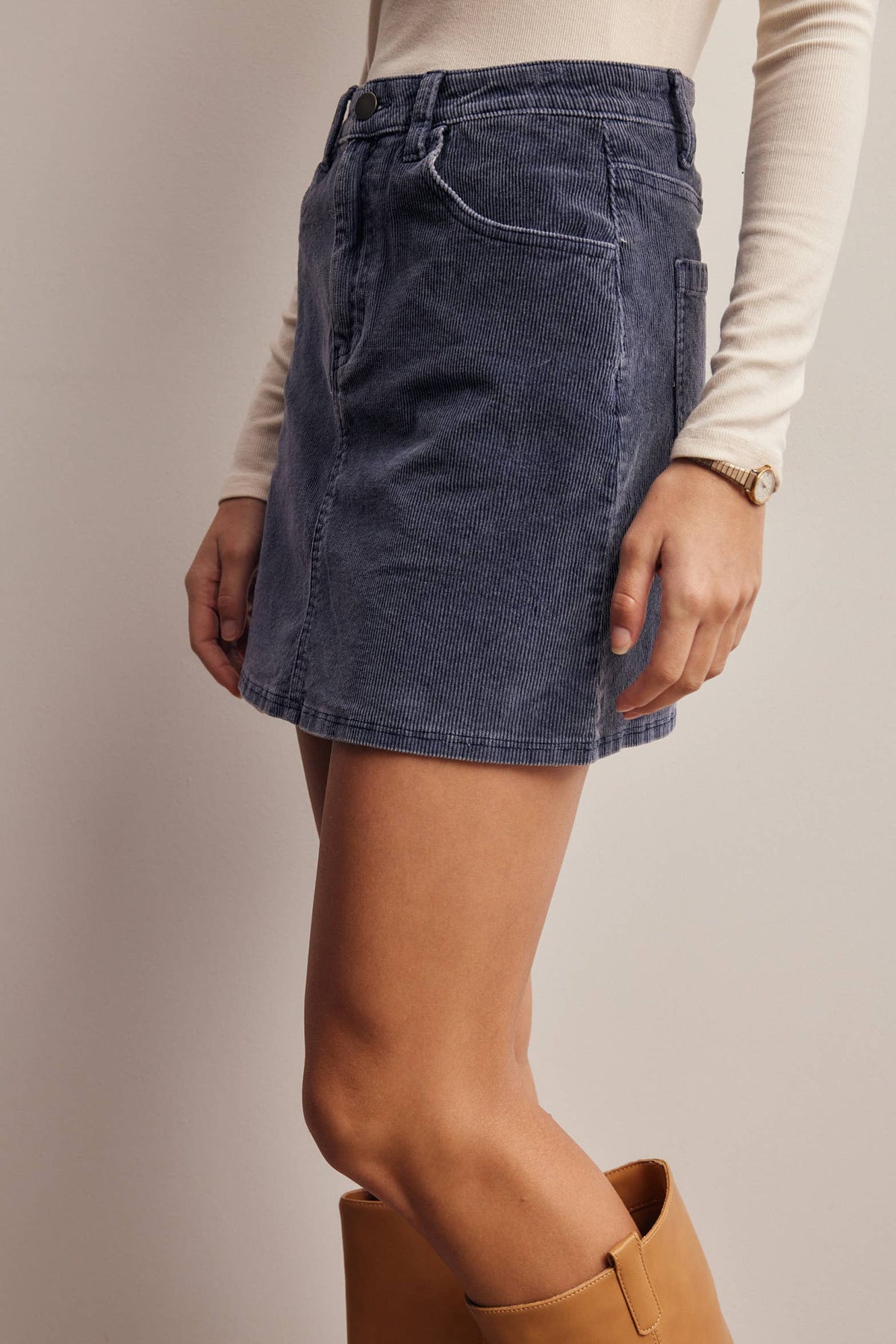 Fireside Cord Mini Skirt