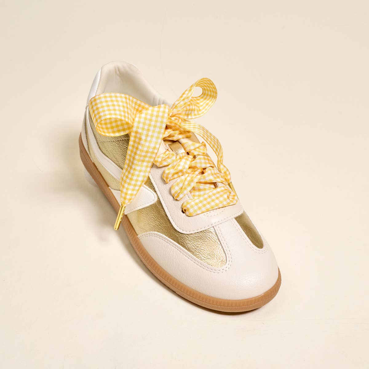 Step It Up Shoelaces–Gingham Yellow