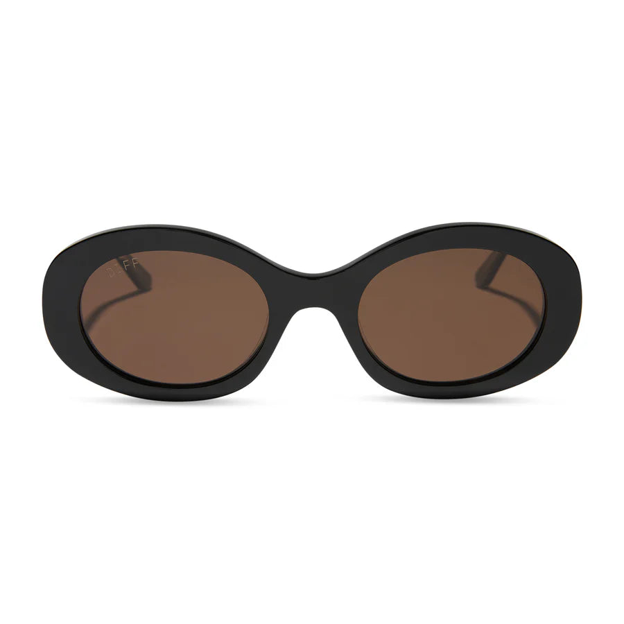 DIFF Lainey Black + Brown Sunglasses