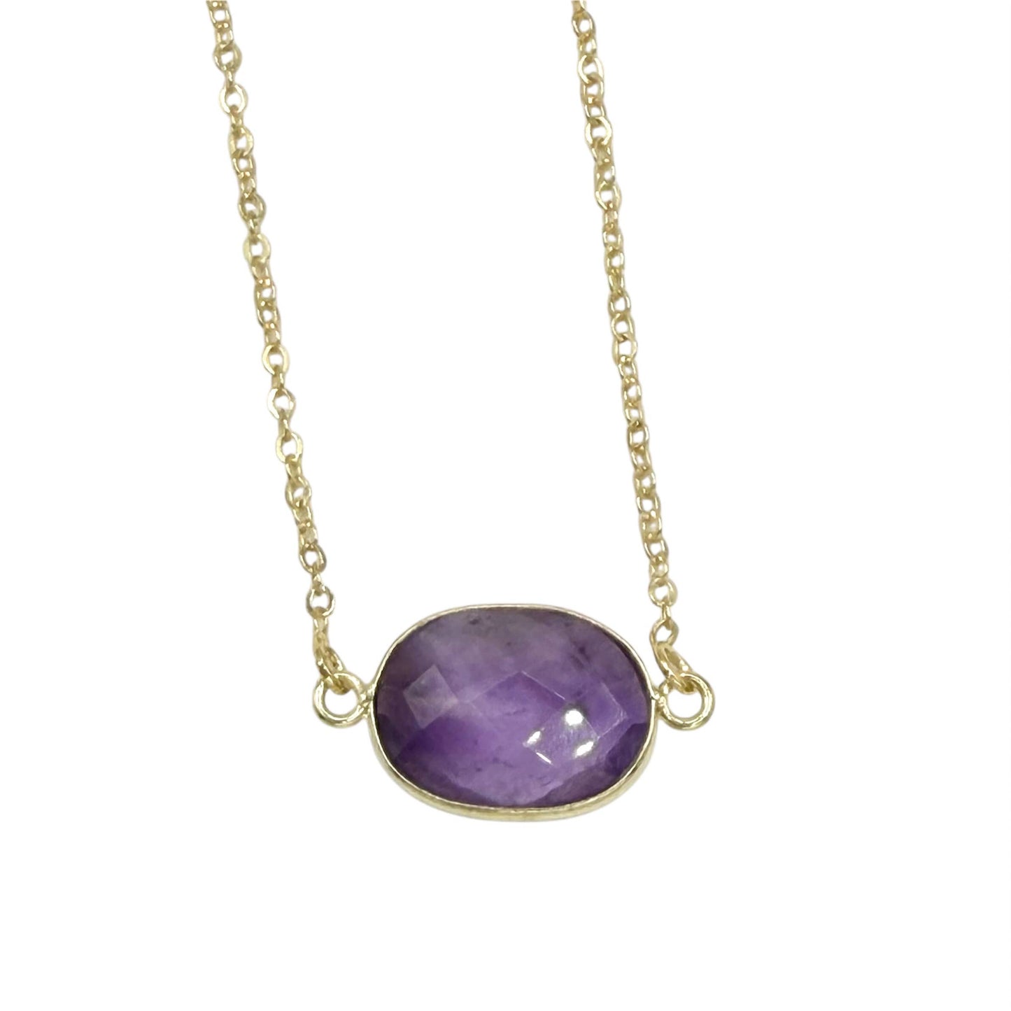 Gemstone bezel necklace