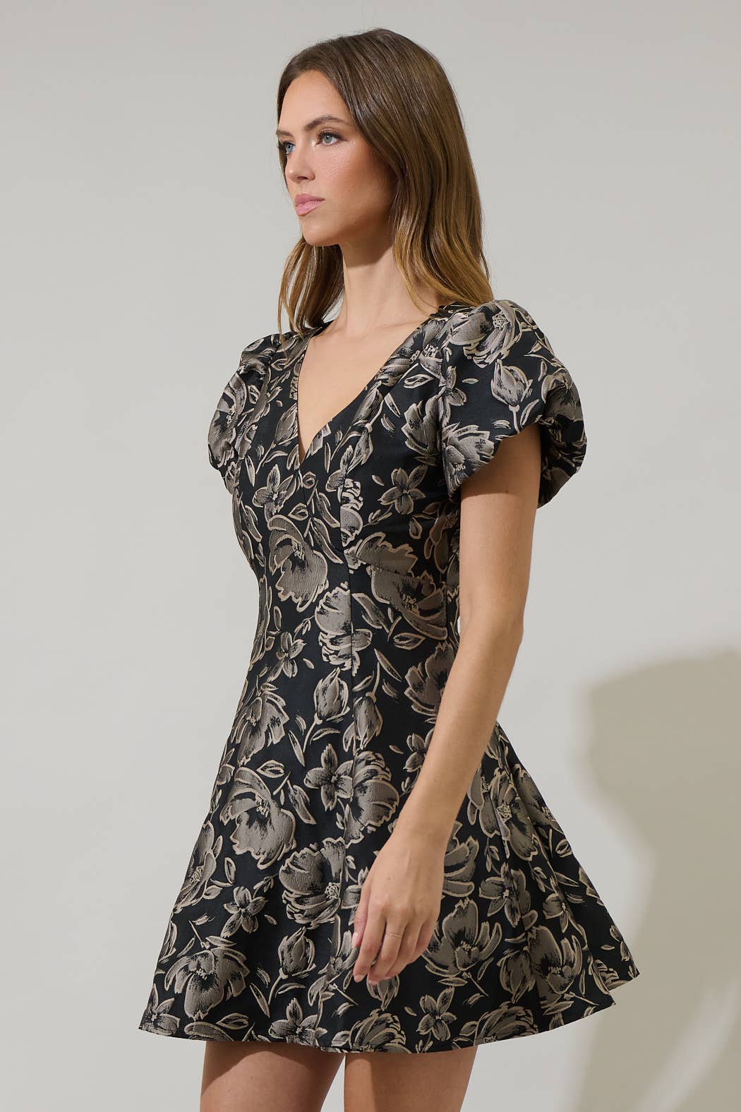 Jillian Jacquard Floral  Flare  Dress