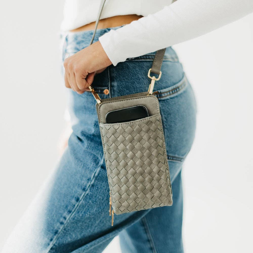 Brown Woven Double Duty Phone Bag