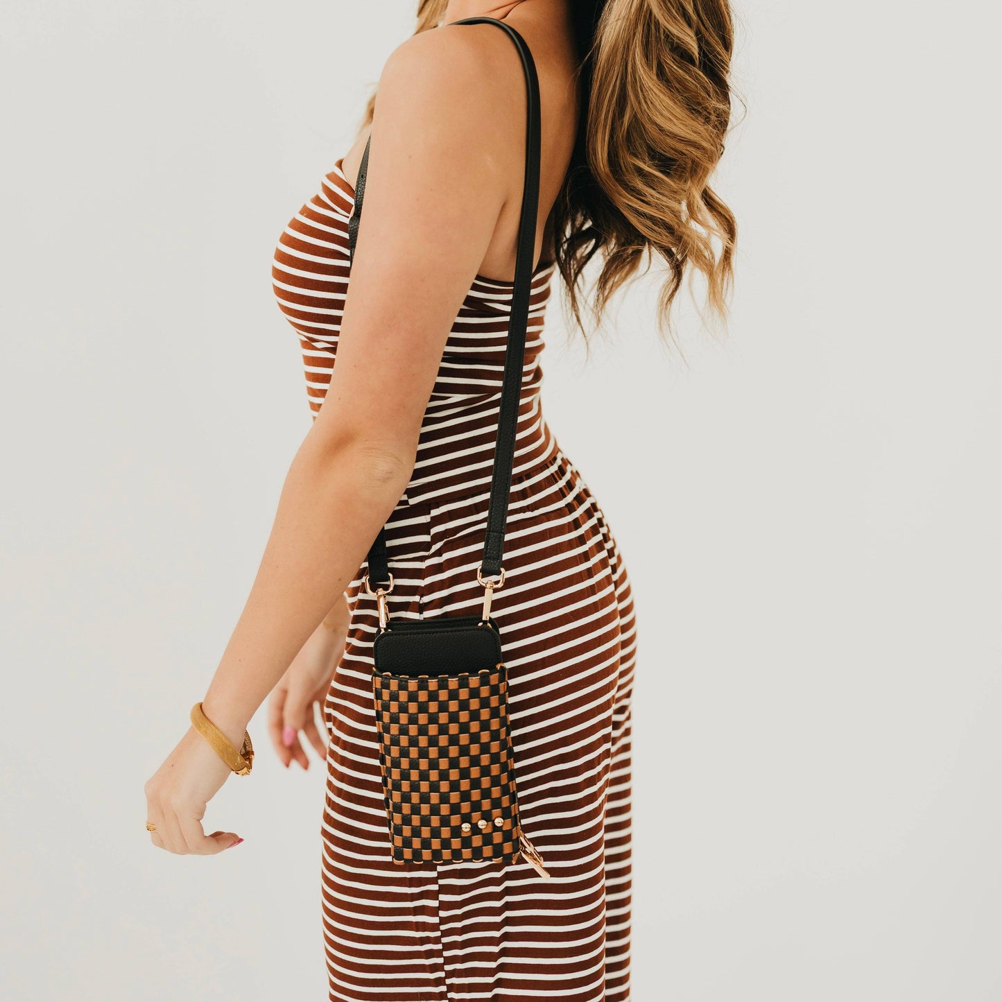 Brown Woven Double Duty Phone Bag