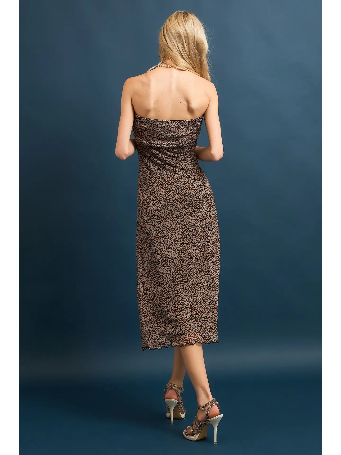 Lola Mesh Leopard Print Midi