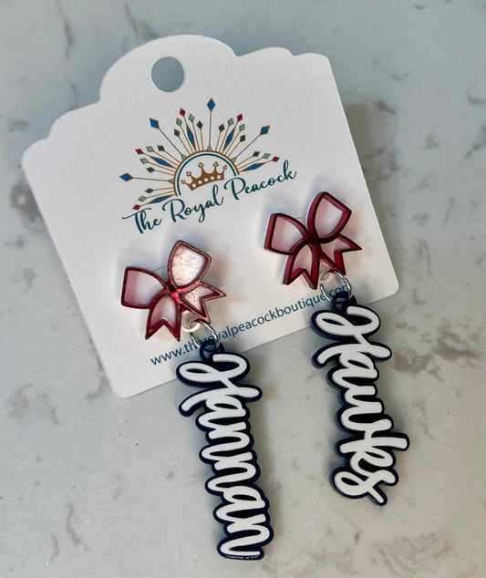 Hawks Small Bow Dangles