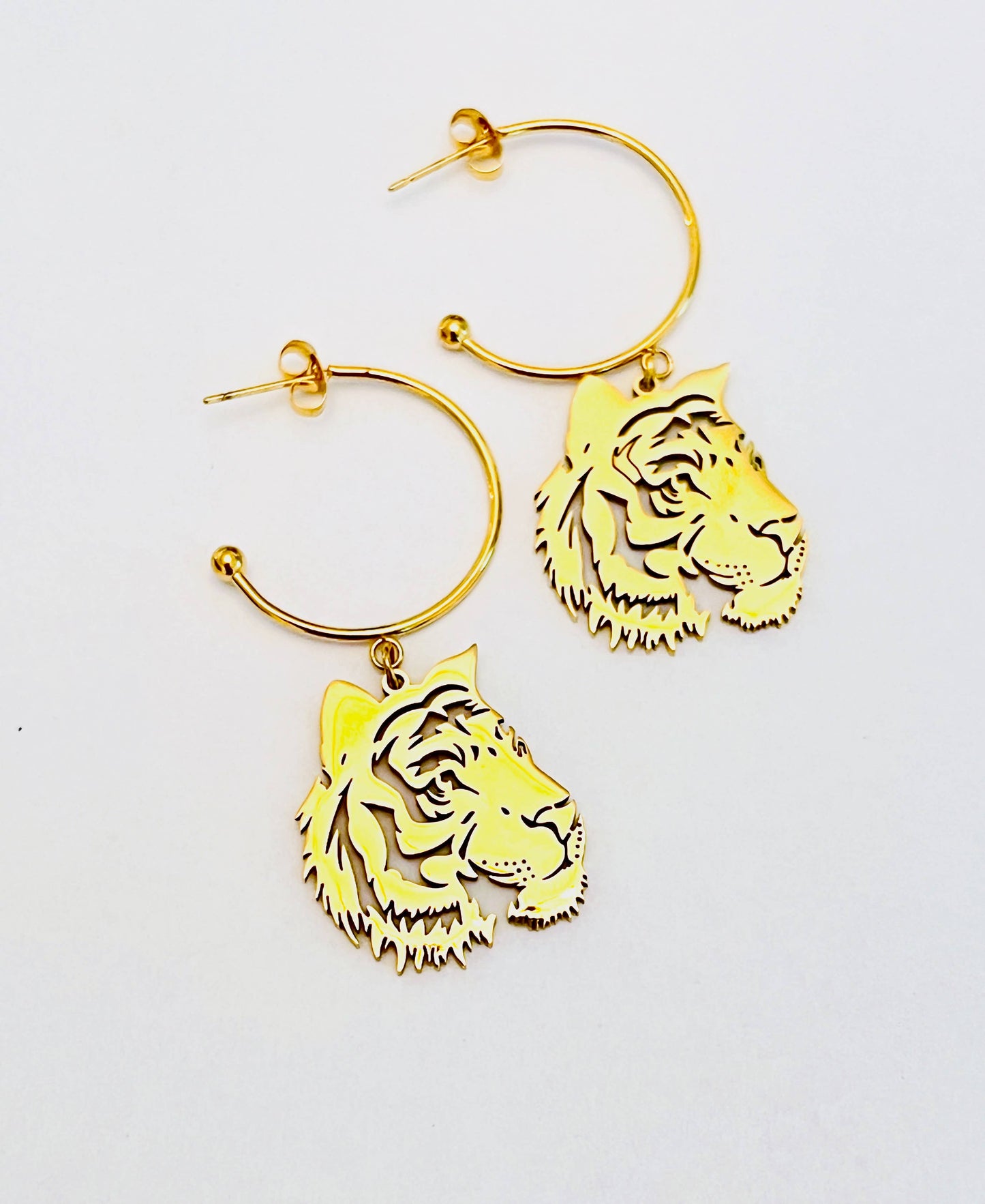 Tiger GameDay Gold Hoop Earrings