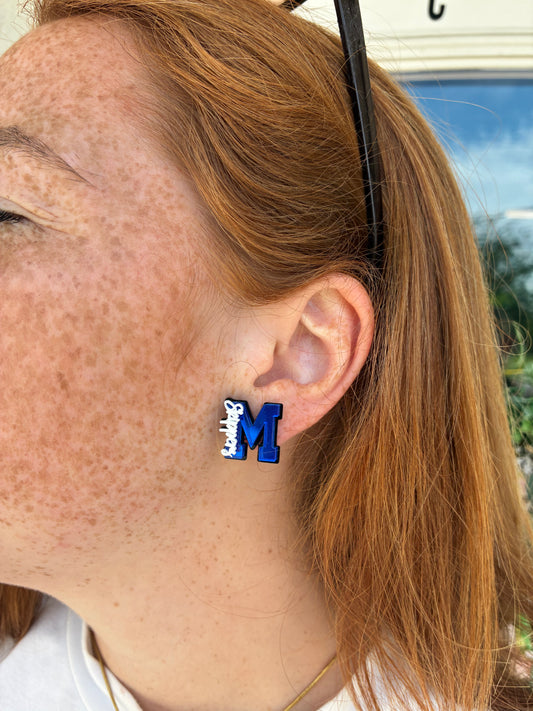 Mandeville Skippers Logo Stud Earrings