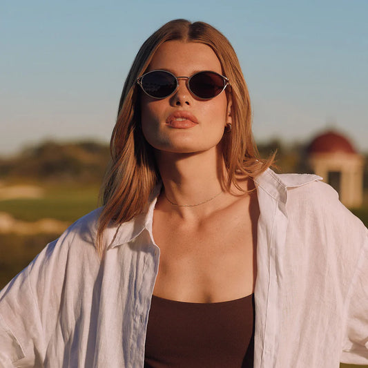 DIFF Juliette Brushed Gold Truffle Polarized Sunglasses