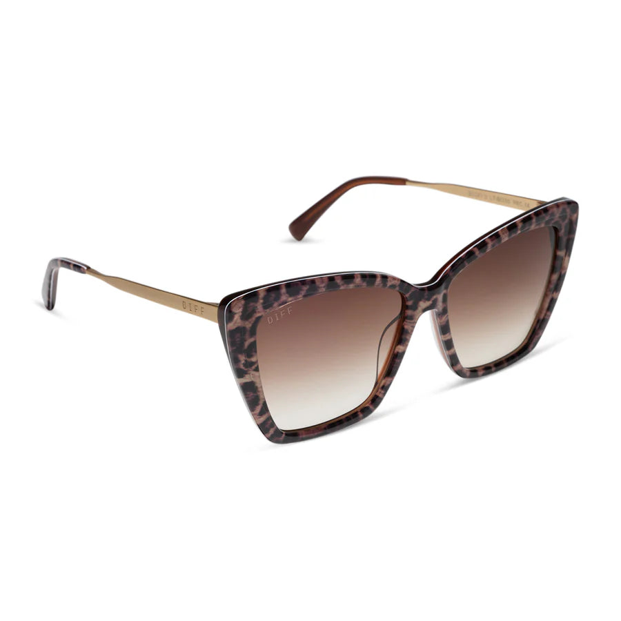 DIFF Becky II Leopard Tortoise + Brown Gradient Sunglasses
