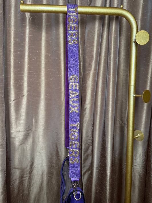 Geaux Tigers Beaded Purse Strap