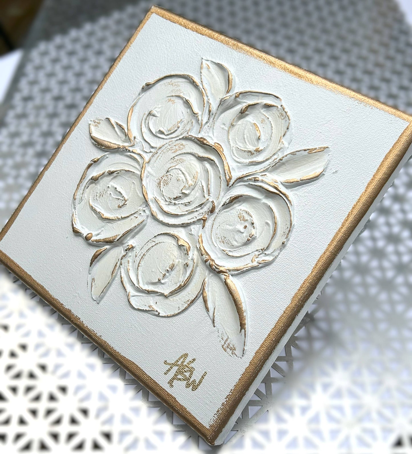 Textured bouquet on canvas  |
