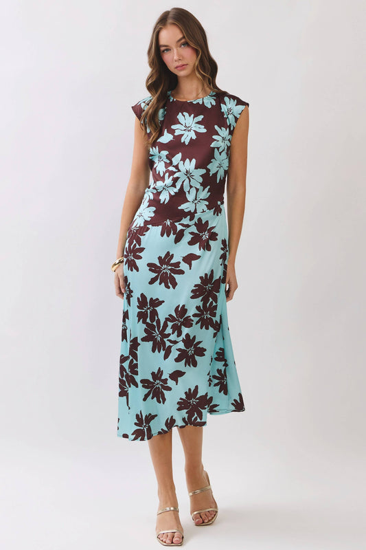 Cocoa Bloom Midi Dress