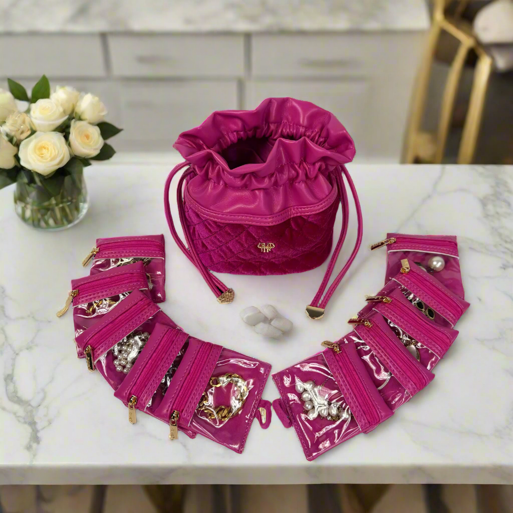 Ultra Jewelry Case - Fuchsia Velvet