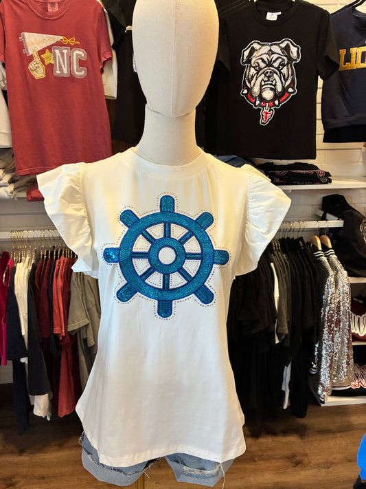 MHS Shipswheel w RS Flutter Sleeve top