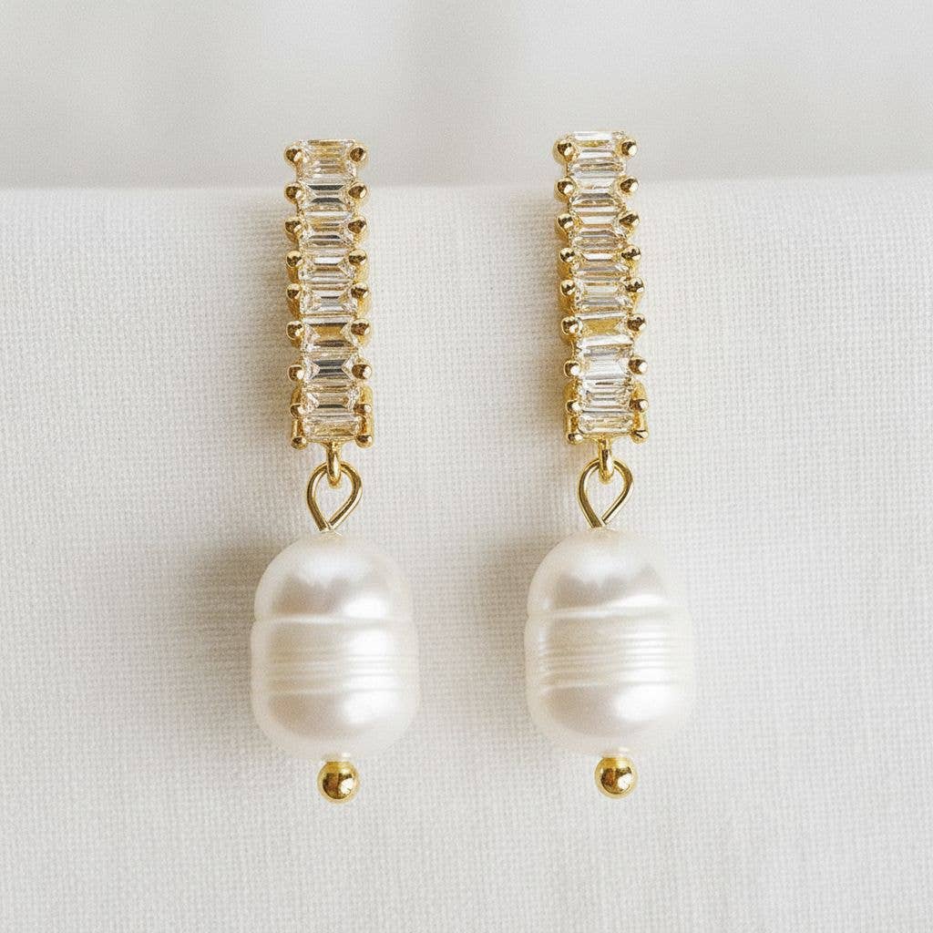 Artisan Vintage Gemstone Pearl Drop Earrings
