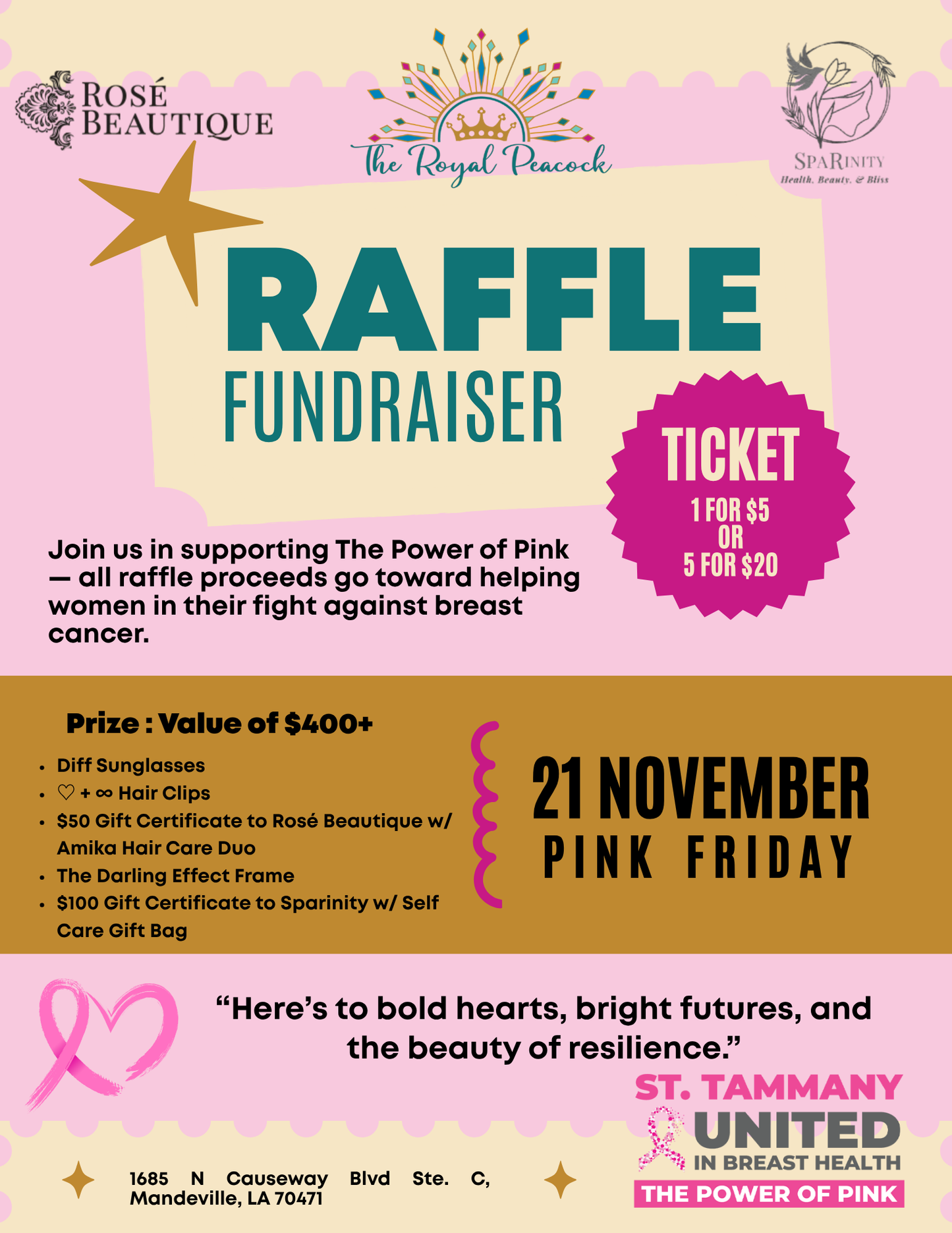 Breast Cancer Raffle Ticket - value $410
