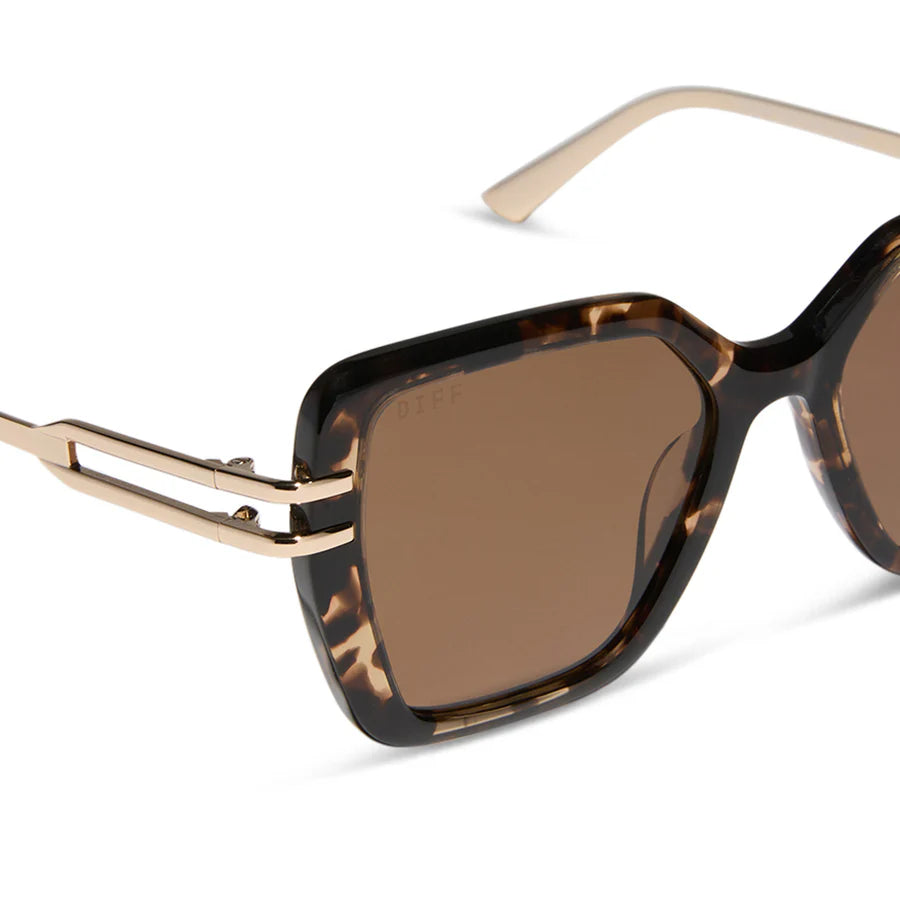 DIFF Dasha Espresso Tortoise + Brown Polar Sunglasses