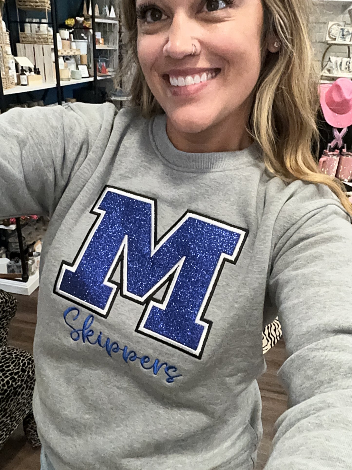 M with Skippers Script Ladies Cut Premium Crewneck