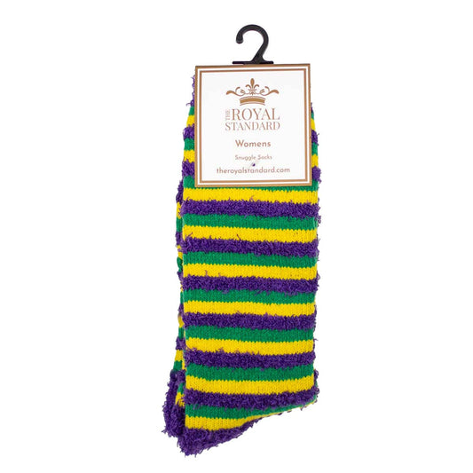 Women's Stripe Snuggle Socks   Purple/Yellow/Green   One Size