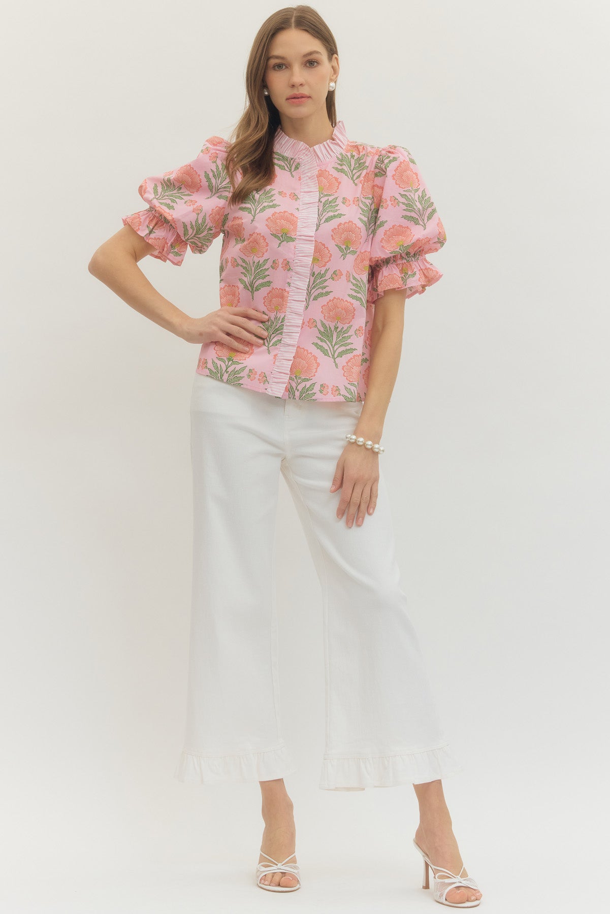 Brunch and Blooms Top Pink
