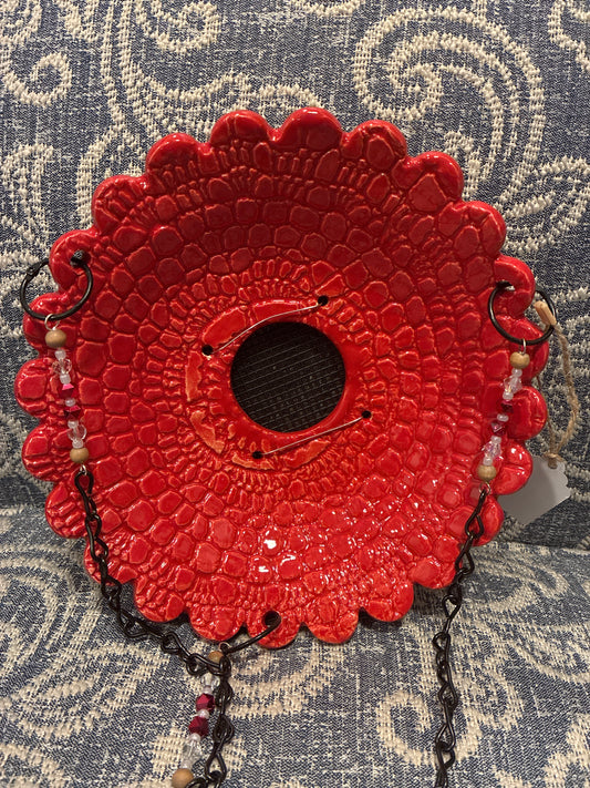 Medium Texture Flower w/screen Red