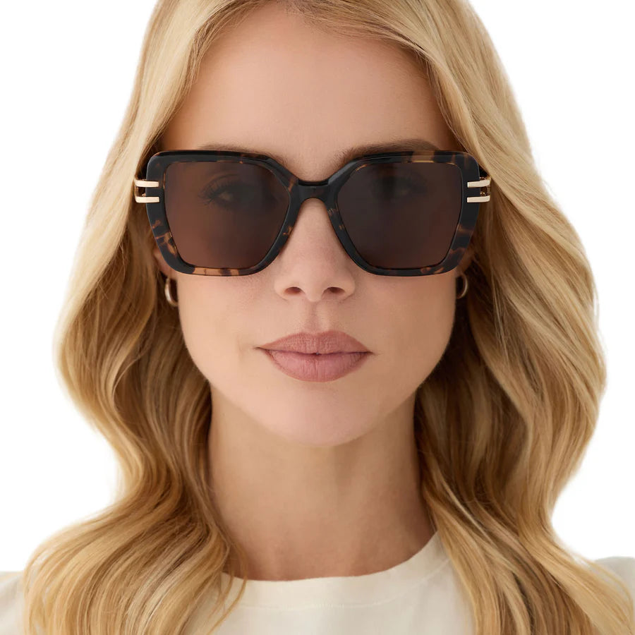 DIFF Dasha Espresso Tortoise + Brown Polar Sunglasses