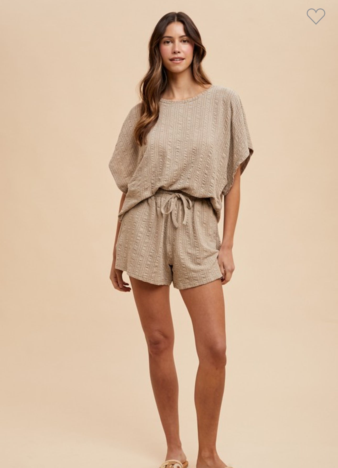 Textured knit loose fit set