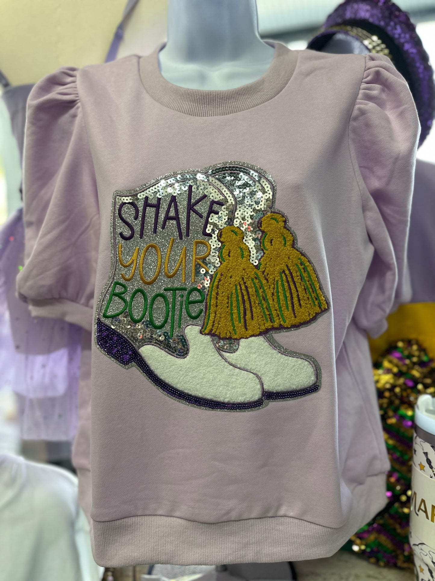 Shake Your Bootie! Lavender Puff Sleeve Top