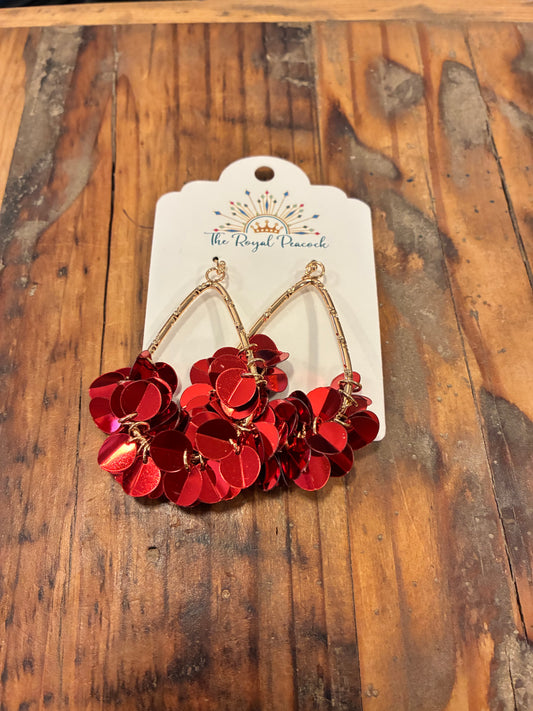 Sequin Dangle- Red