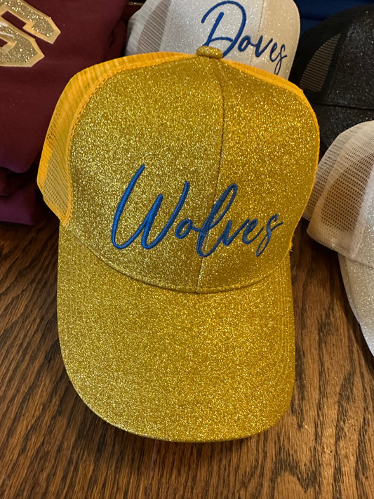 St Paul's WOLVES  Glitter Embroidery Baseball Cap