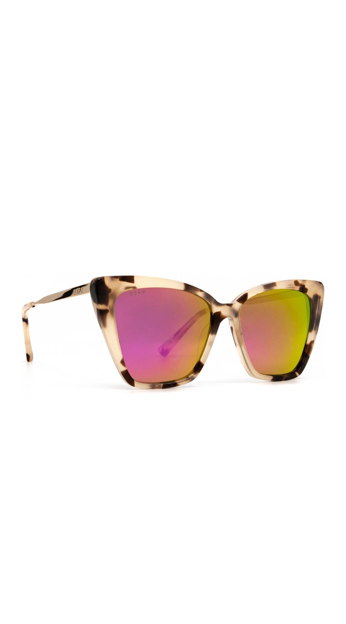 Becky ll - Cream Tortoise + Pink Mirror