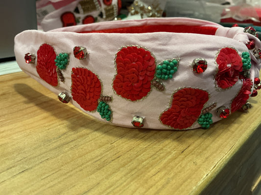 Headband Knot - Apple with Rhinestone Pink