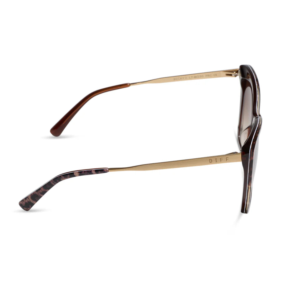 DIFF Becky II Leopard Tortoise + Brown Gradient Sunglasses