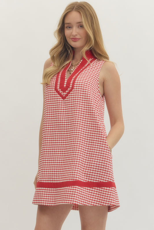 Red Check Summer Dress