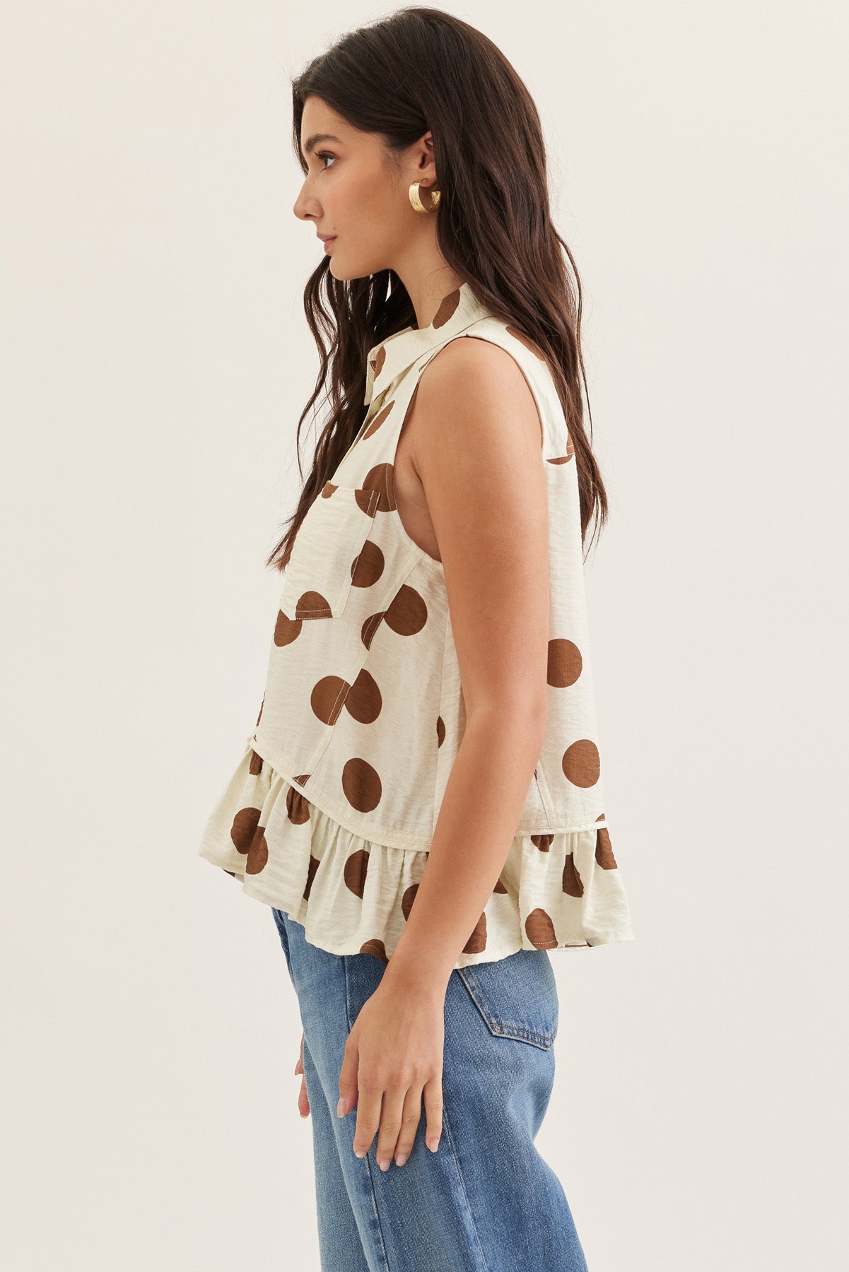 Kiley Brown Polka Dots Blouse