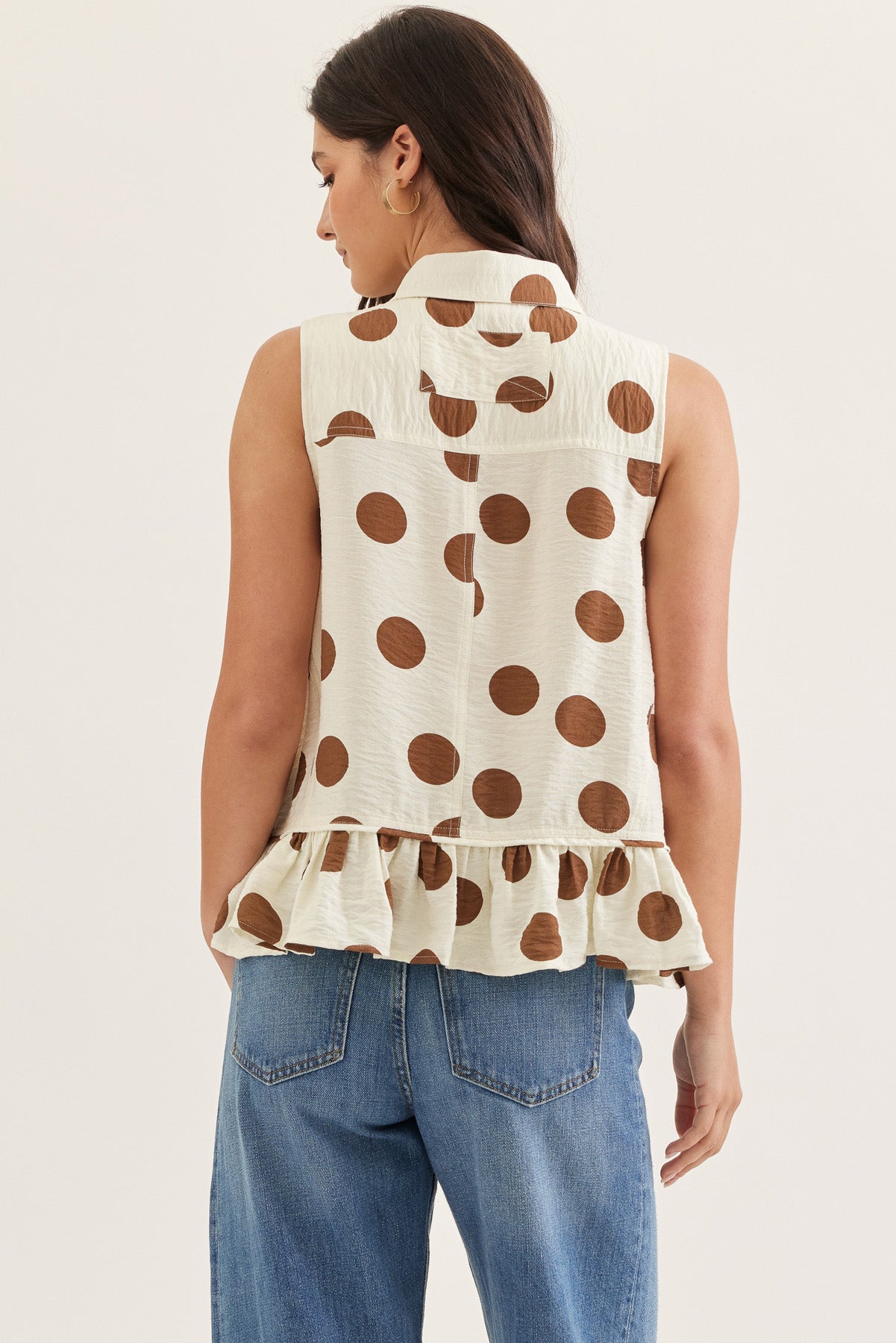 Kiley Brown Polka Dots Blouse