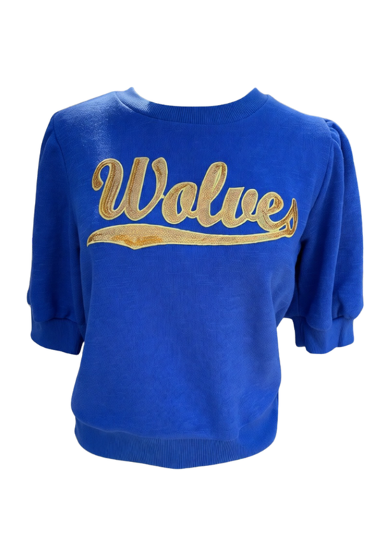Wolves Sequin puff Sleeve Top