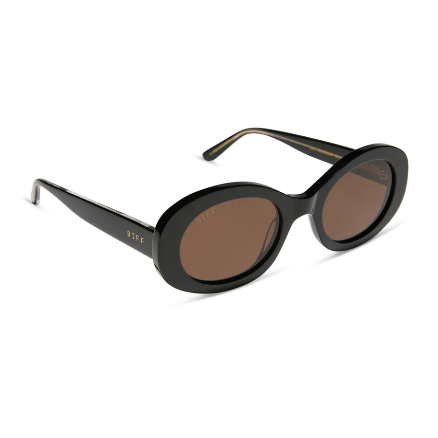 DIFF Lainey Black + Brown Sunglasses