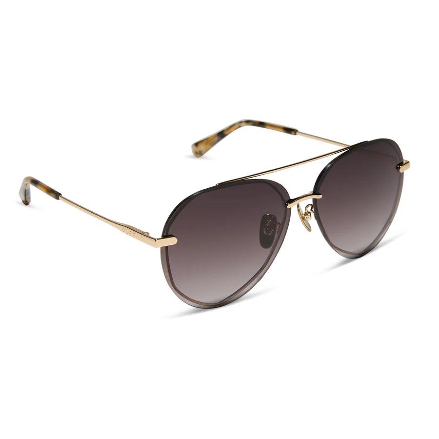 DIFF Lenox Gold + Sea Tortoise Sunglasses
