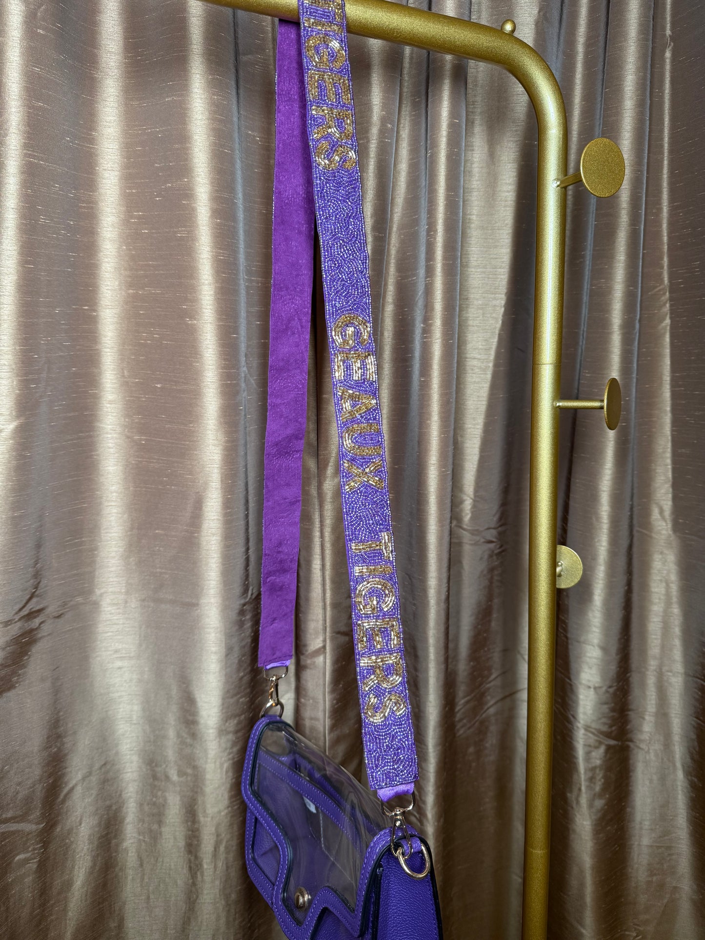Geaux Tigers Beaded Purse Strap