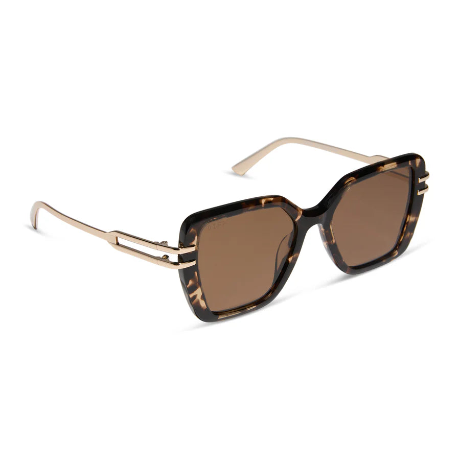 DIFF Dasha Espresso Tortoise + Brown Polar Sunglasses