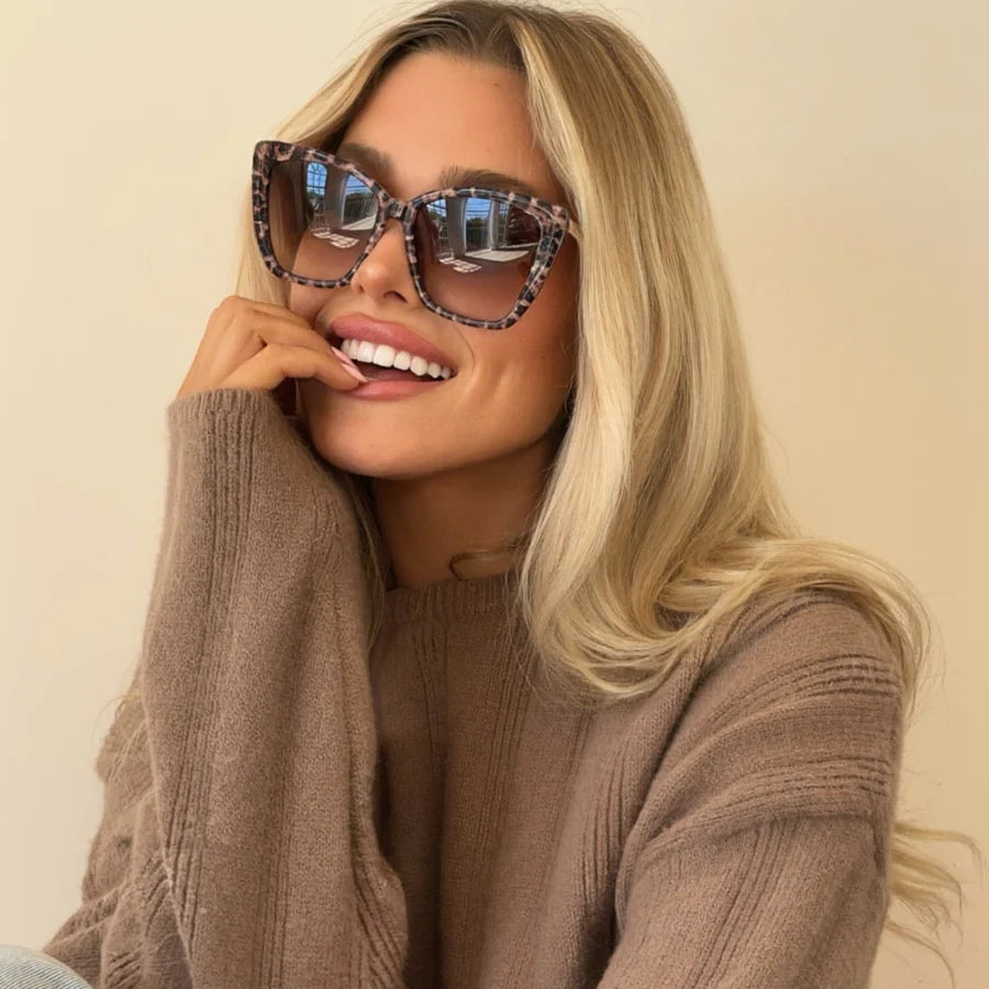 DIFF Becky II Leopard Tortoise + Brown Gradient Sunglasses
