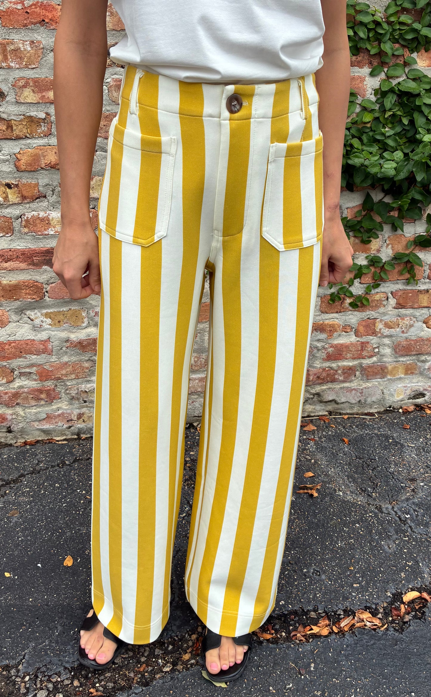 Ray of Sunshine Gold Striped Pants
